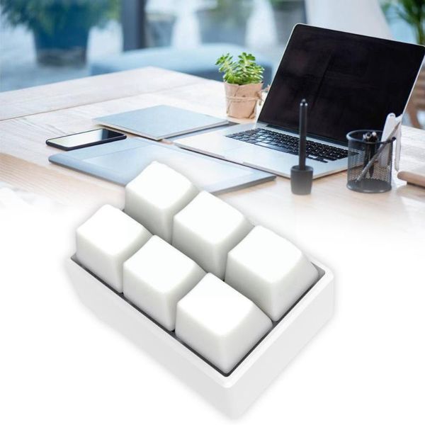 

keyboards 6 keys type-c diy custom keyboard 3d printing keycaps switch gaming programming mechanical keypad blue/red m s2q9