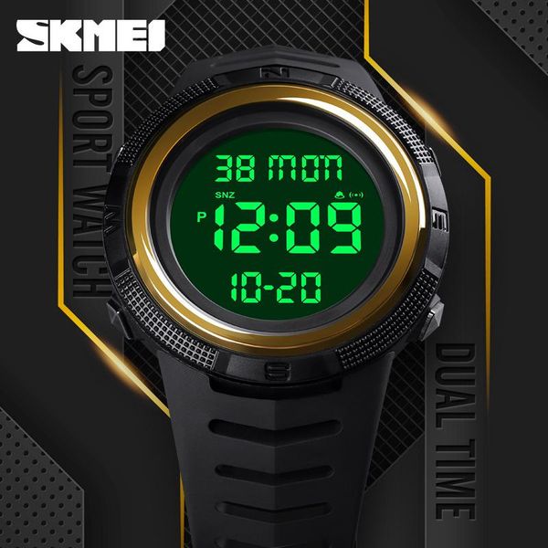 

wristwatches luxury outdoor sport watch men fashion brand skmei digital countdown satch clock mens waterproof men's watches, Slivery;brown