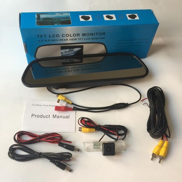 

car video thecakes 5" inch mirror rearview parking assistance camera for seat ibiza / leon cordoba alhambra altea exeo toledo