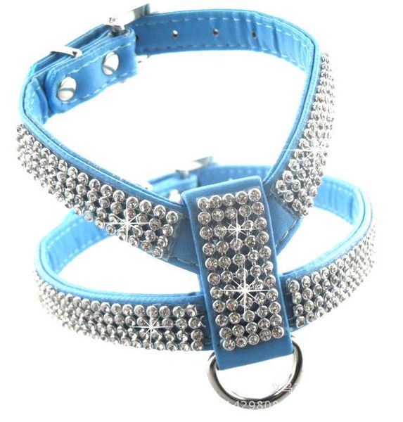 

dog collars & leashes 100pcs/lot pet control harness for puppy cat soft walk collar safety strap bling vest