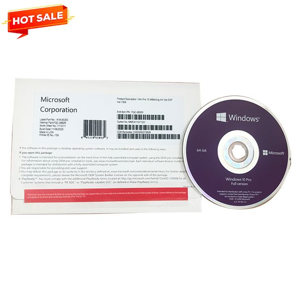 

win 10 pro software original oem full package version dhl and licencia digital