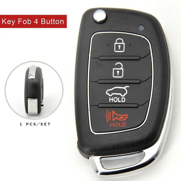 Caixa de casca de chave remota do carro substitu￭vel para Hyundai Santa Fe Sonata Tucson I40 IX45 Caso de substitui￧￣o 4 com l￢mina sem cortes