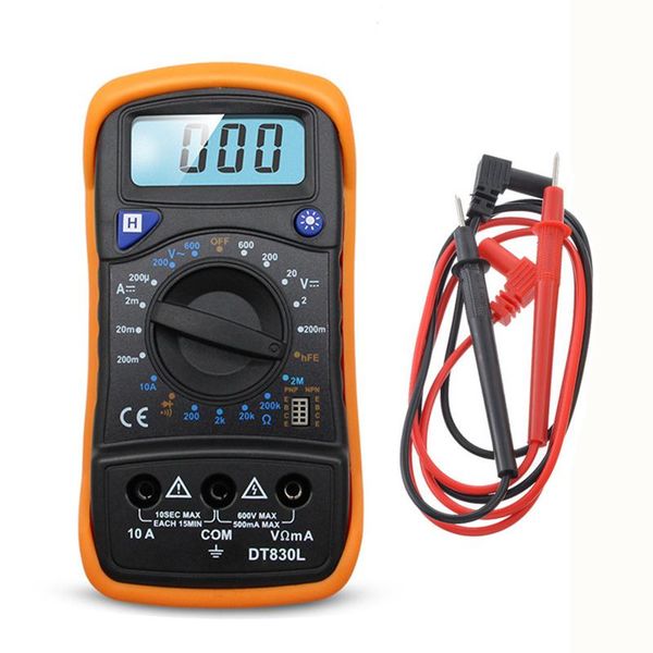 

multimeters dt850l handheld lcd backlight ac/dc digital multimeter voltmeter ammeter ohm tester high safety portable