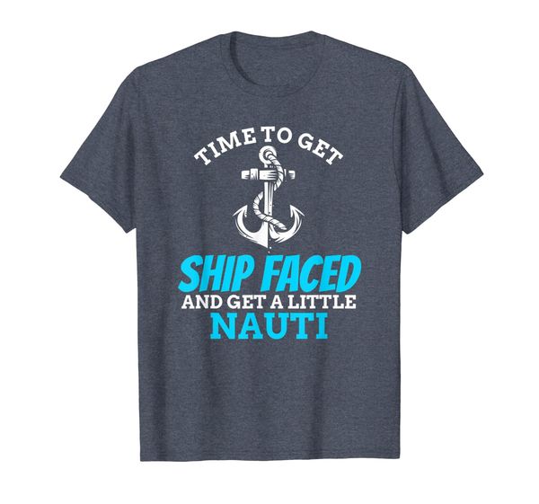 

ship faced and a little nauti | boat cruise drinking shirt, White;black