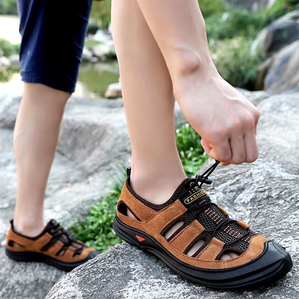 

sandals summer flip footwear homme para zapatos mens heren zomerschoenen genuine slipper comfort zomer ete verano sandles de men, Black