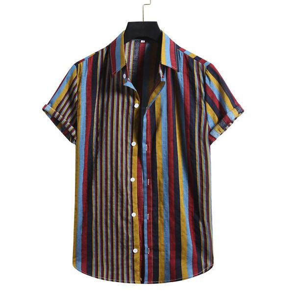 

men's casual shirts fast deliver men spring summer home slim printed short sleeve beach blouse camisa todos los dÃ­as, White;black