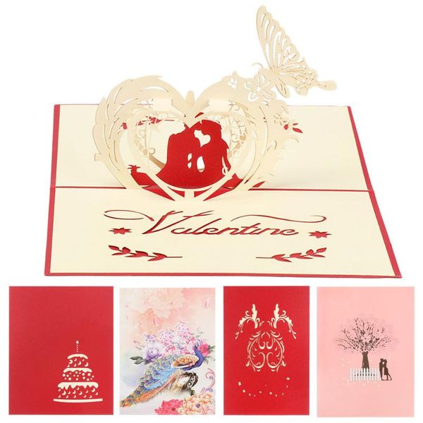 

greeting cards 1pc 3d handmade birthday postcard gift blank paper up laser cut vintage invitations custom with envelope
