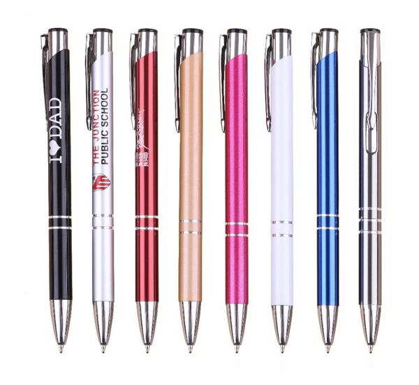 

[logo+] 80172 stationary colored body with custom company brand logo advertising wholesale metal ball pens ballpoint, Blue;orange