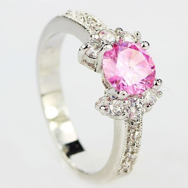 

weixu princs ring pink champagne engagement lady, Silver