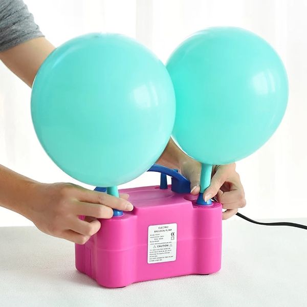 

eu plug electric balloon pump high voltage inflatable air balloon pump portable air inflator blower double hole inflator pump