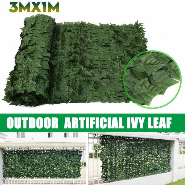 

1x3m artificial leaf privacy fence roll wall landscaping screen outdoor garden backyard balcony decor decorative flowers & wreaths