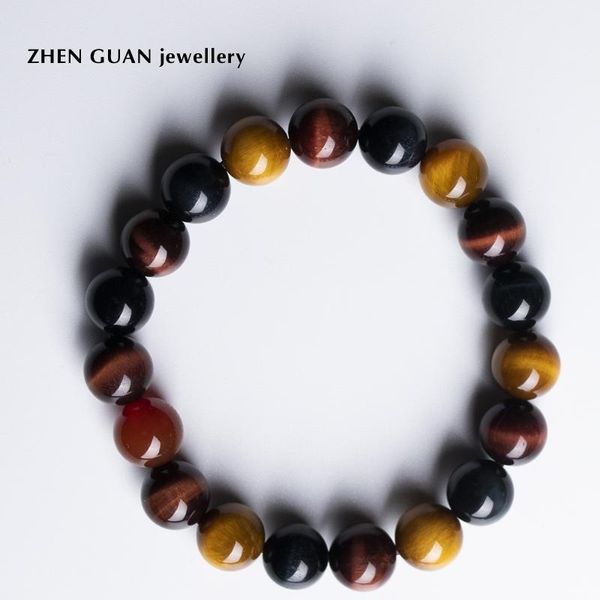 

beaded, strands men's colorful tiger eye stone fantasy hand beads are suitable for women's wedding engagement fashion party charm, Black