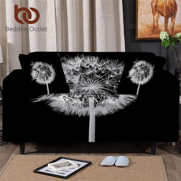 

chair covers beddingoutlet dandelion sofa cover flower slipcover for corner sofas 3d print couch black white armchair drop ship