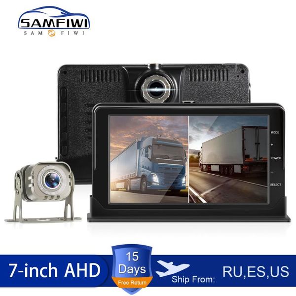 

inch truck monitor for cars vehicle driving recorder dual lens front/rear hd night vision reverse camera car dvr dvrs