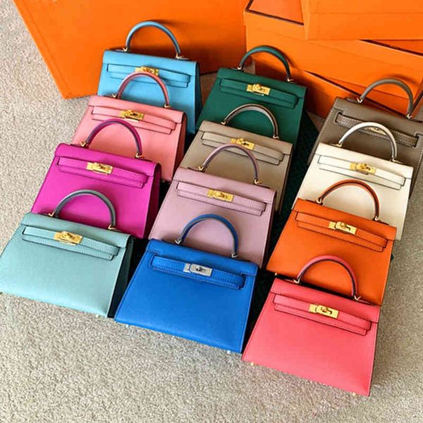 

herme designer handbag high grade hand feeling palm print head leather h second generation kely bag mini women's messenger one shoulder