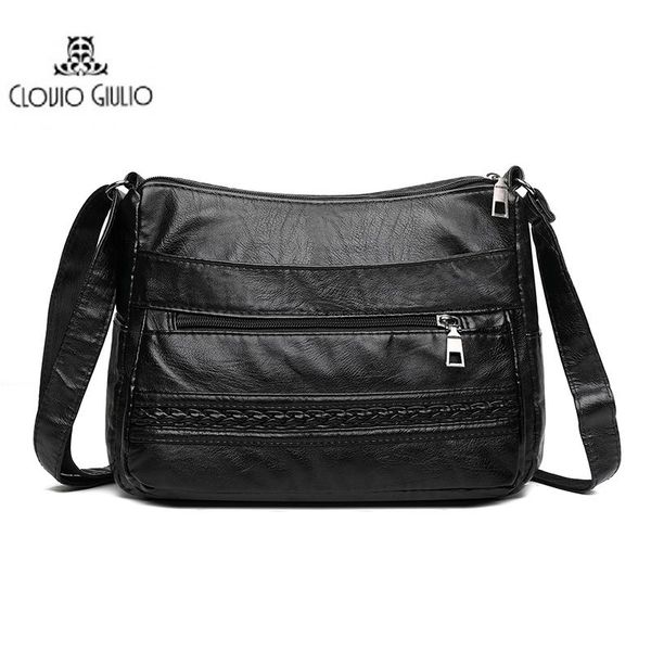 

evening bags 2021 ladies soft leather shoulder bag multi-layer shopping casual messenger luxury designer handbag