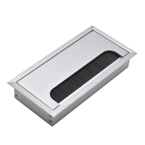 

storage boxes & bins white creative square aluminium desk computer wire cable tidy outlet insert hole cover for home office
