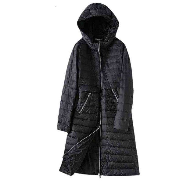 

duck down et female 2021 korean lightweight hooded fashion casual warm, Black