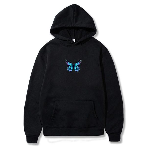 

women's hoodies & sweatshirts blue butterfly printing women itself harajuku sweatshirt for womens oversized hoodie man fashion clothe, Black