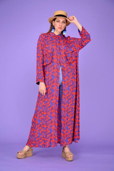 

casual dresses leaf patterned cotton fabric long viscose shirt dress 2021 fashion women's summer clothing collections 2 color options, Black;gray