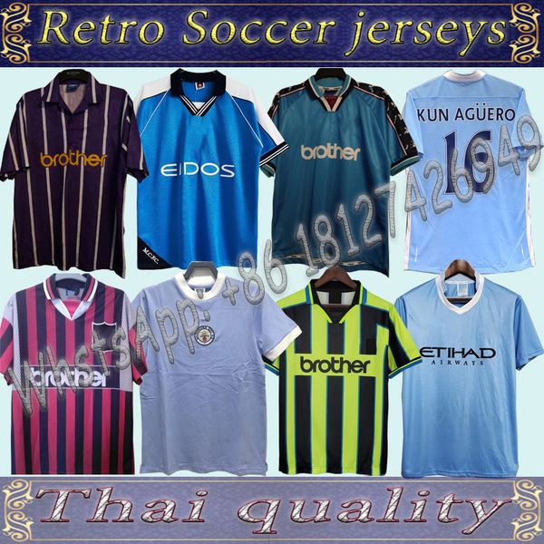 

11 12 retro soccer jersey toure yaya balotelli city classic final 2011 2012 man kun aguero kompany silva tevez 96 97 98 99 00 vintage footba, Black;yellow