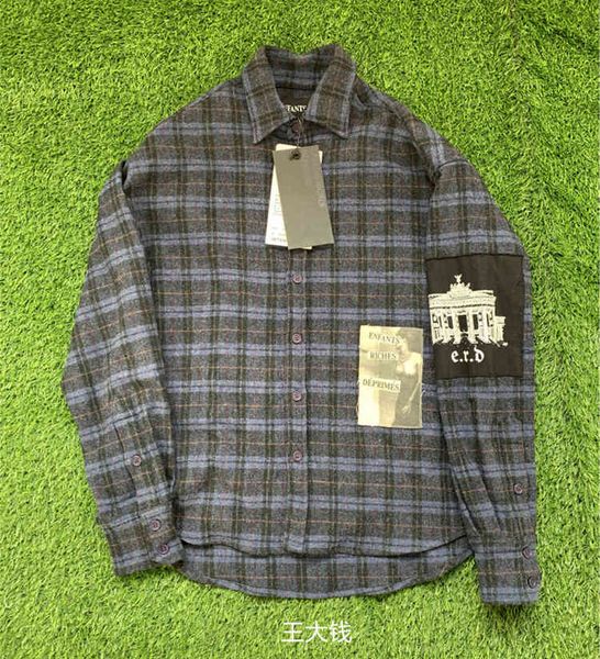 

fashiondemon wang daqian erd all wool blue plaid flannel shirt jacket, White;black