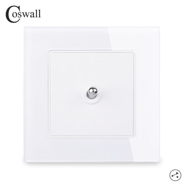 

smart home control coswall simple fashion glass panel 1 gang 2 way stair toggle switch switched pass through on / off wall light 16a