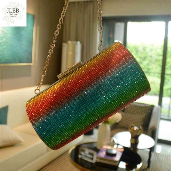 

luxury diamonds evening clutch bag designer raiow women shoulder crossbody bags rhinestone chains clip lady party small purses