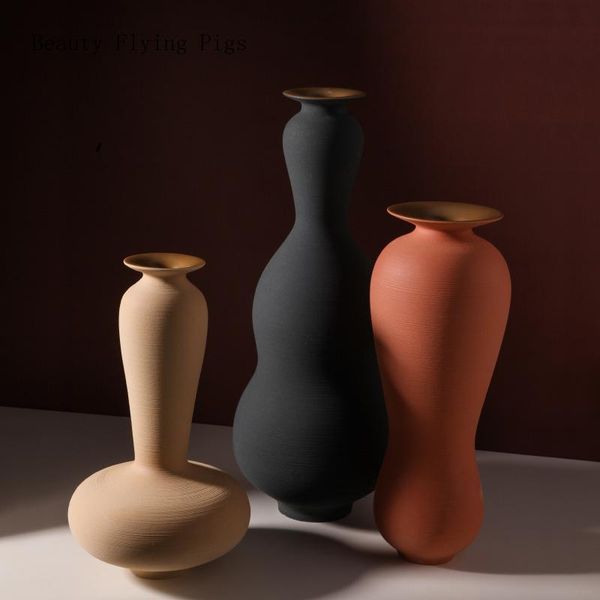 

vases modern simple abstract brushed vase ceramics ornament table counterflower pot home dried decor wedding decorations