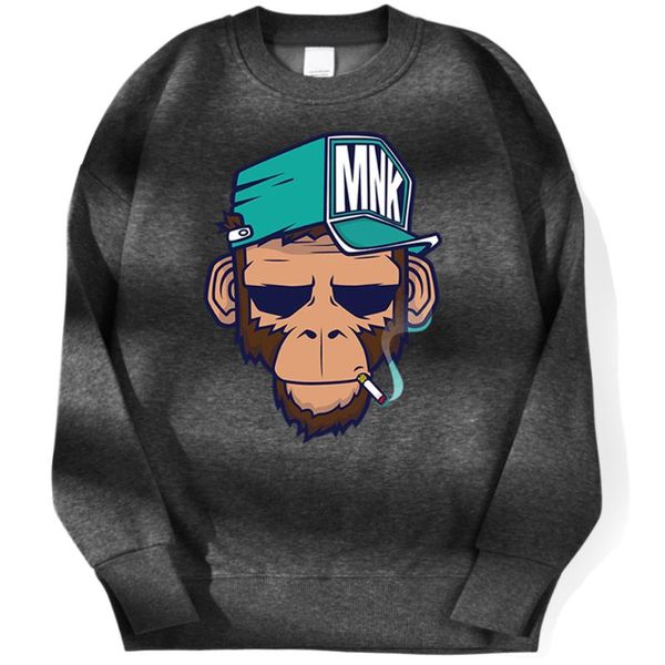 

women's hoodies & sweatshirts monkey cartoon pet offset print pullover 2021 casual woman sport creative fashion cool women, Black