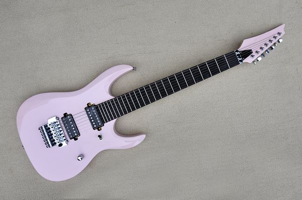 

factory custom pink electric guitar with 7 strings,chrome hardware,rosewood fretboard,can be customized