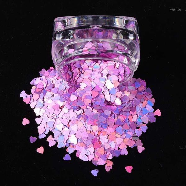 

holographic laser heart shape design nails art decorations sparkly 3d silver red pink sequins spangles polish accessories1, Silver;gold