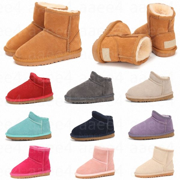 

australia fashion designer snow boots kids boys mini classic with fur baby girls khaki winter warm ankle wgg flat luxur ugg uggs australian, Black;grey
