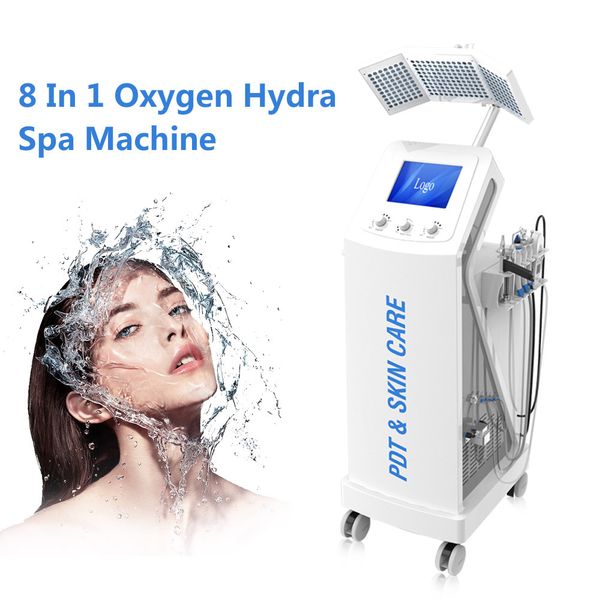 Многофункциональный 8 в 1 СПА Использование Hydra DermaBrasion Microdermabrasion RF Bio Подъемный СПА Оксиологический струйный кожуры гидрофазной высокочастотной машины для лица