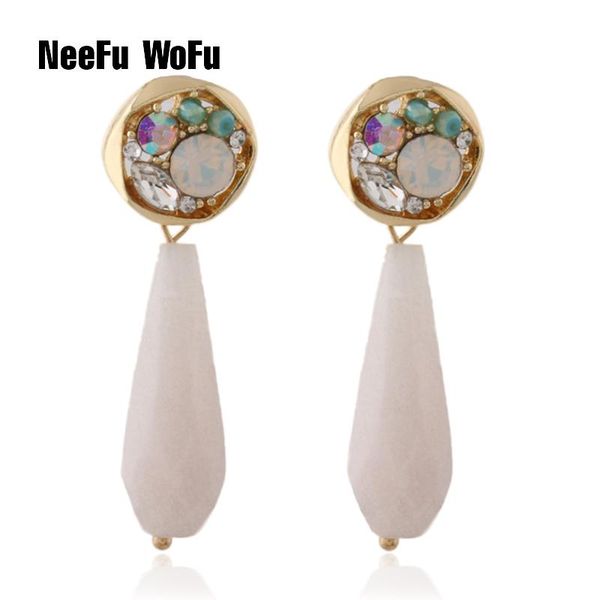 

neefu wofu drop long earring natural stone earrings crystal dangle brand large brinco christmas ear accessories oorbellen & chandelier, Silver