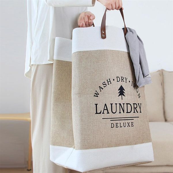

laundry bags 1pc basket decorative storage household clothing bag (khaki)