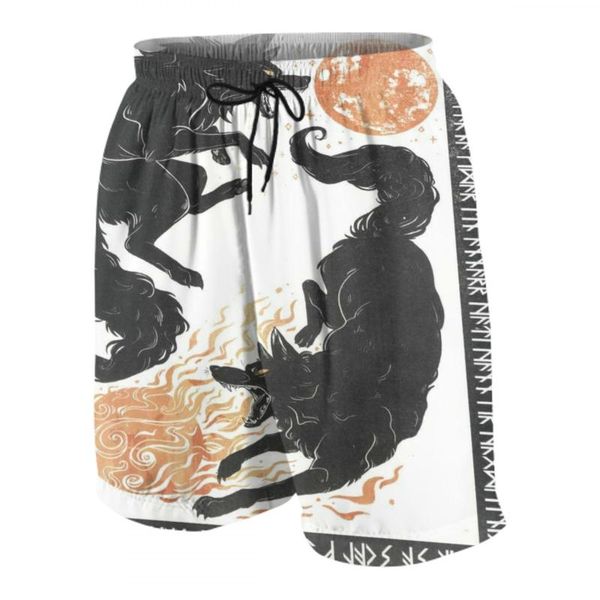 

wolf loose beach shorts cute boys/girls sports panties ring patch kids men's, White;black