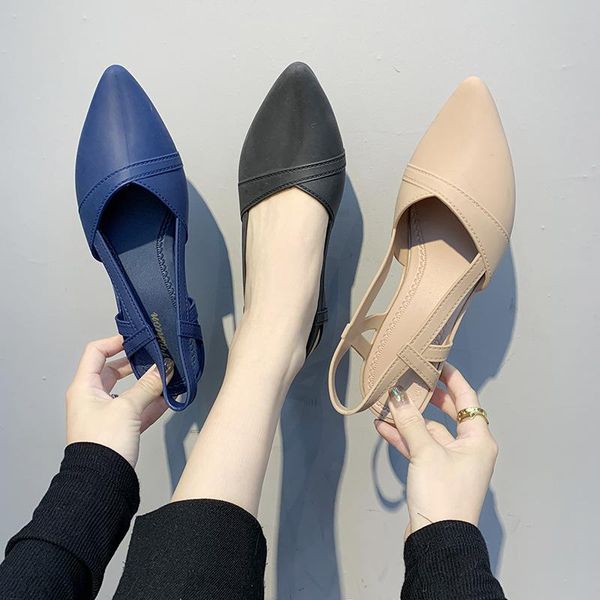 

spring and summer slope heel sandals women casual mother pointed toe shoes comfortable ladies, Black