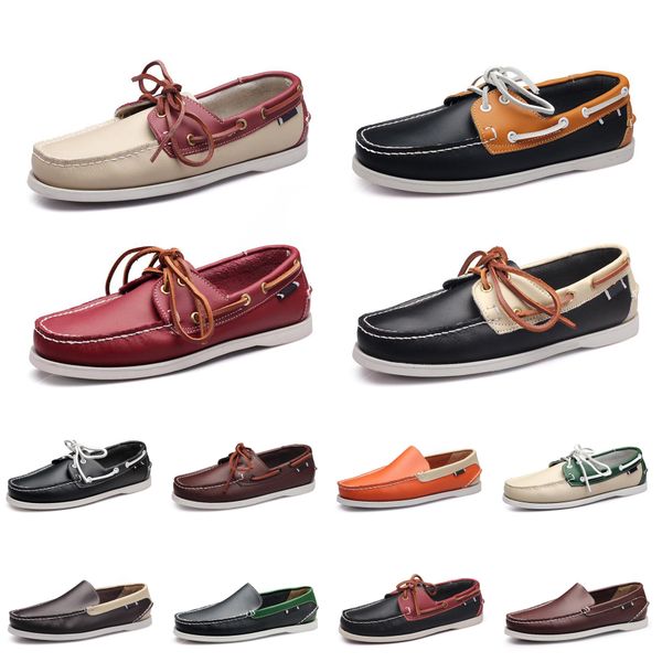 

men casual shoes loafers leather sneakers bottom low cut multicolor classic triple black blue gr