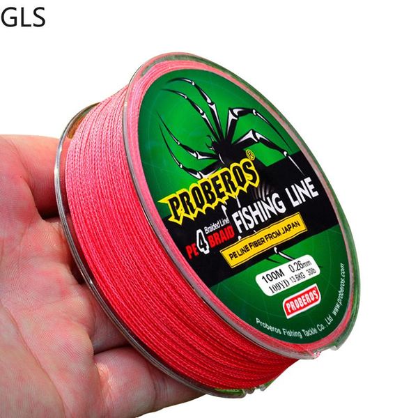

braid line gls brand est 100m yellow/blue/red/gray/green 4 strands 6lb-100lb multifilament fishing braided wire