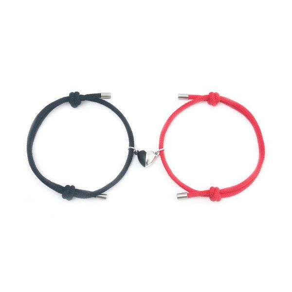 

charm bracelets 2pcs alloy simplicity heart-shaped cute manual knitted friend rope couple personality jewelry gift, Golden;silver