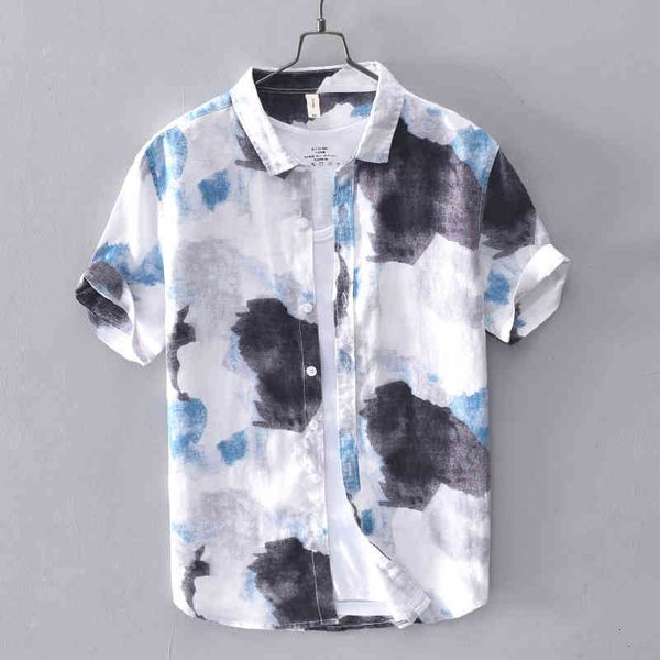 

men's t-shirts summer camouflage brand men short sleeve linen shirt mens fashion casual shirts male square collar camisa overhemd 7pkz, White;black