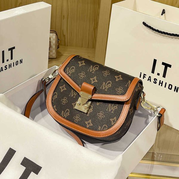 

luxury handbags leather saddle women's 2021 underarm single shoulder msenger bag fashion print