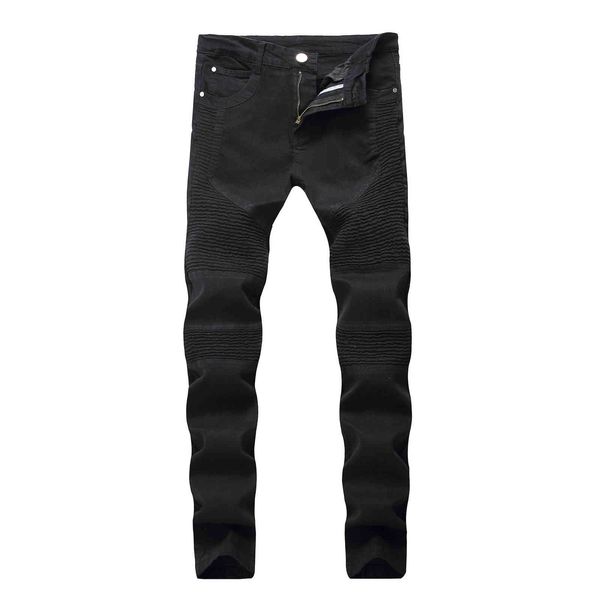 

men's jeans skinny s black cool stretch slim fit straight denim biker hip hop streetwear 1688# 2q17, Blue