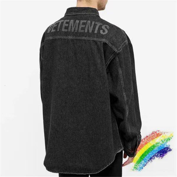 

men's jackets preto vetements denim jaqueta feminina 1:1 lavagem de qualidade fazer velho tipo e atrs cowboy vtm jean h7x8 ed03, Black;brown