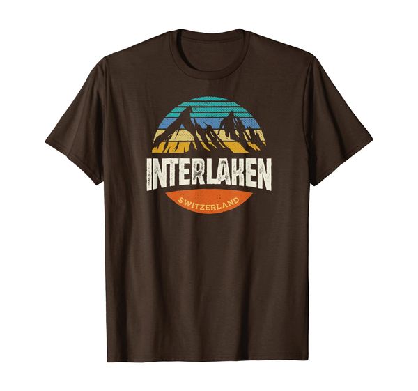 

vintage interlaken switzerland outdoor graphic t-shirt, White;black