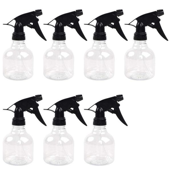 

7pcs 8oz empty plastic spray bottles with black trigger sprayers, adjustable nozzle, for cleaning solutions, planting watering equipments