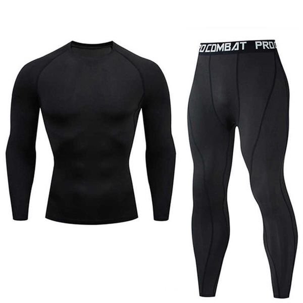 Hızlı Kuru erkek Termal İç Çamaşırı Setleri Koşu Sıkıştırma Spor Takım Elbise Basketbol Tayt Giysi Giyim Spor Jogging Sportswe X0610