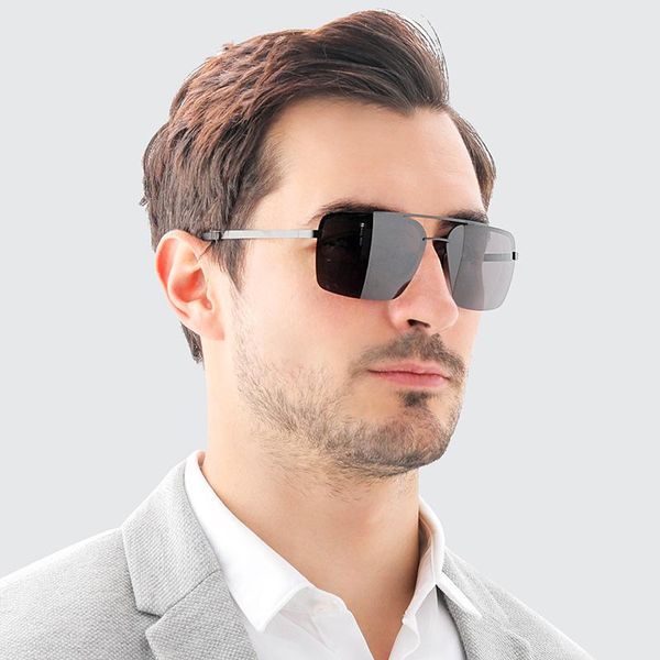

classic brand square polarized sunglasses male metal sunglass men driving sun glasses uv400 gafas de sol hombre, White;black