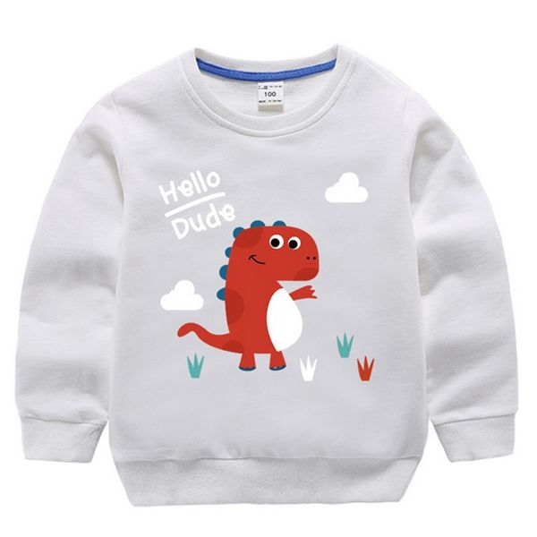 

2-8years kids cartoon dinosaur print children sweater boys spring autumn kids boys sweatshirt girls clothes boys t shirts, White;black